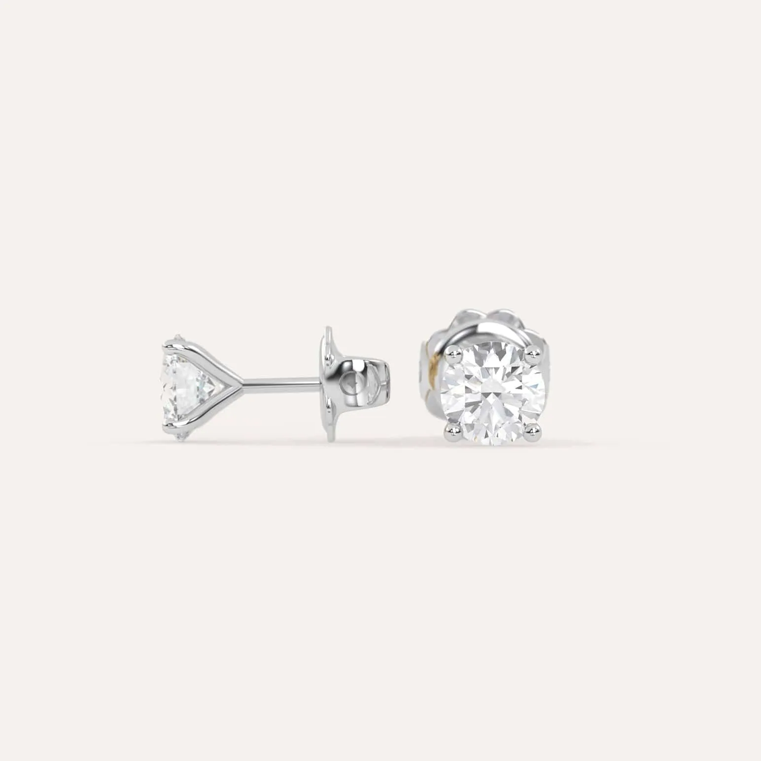 1 carat Round Diamond Stud Earrings