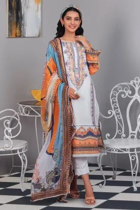 3PC Unstitched Lawn Printed