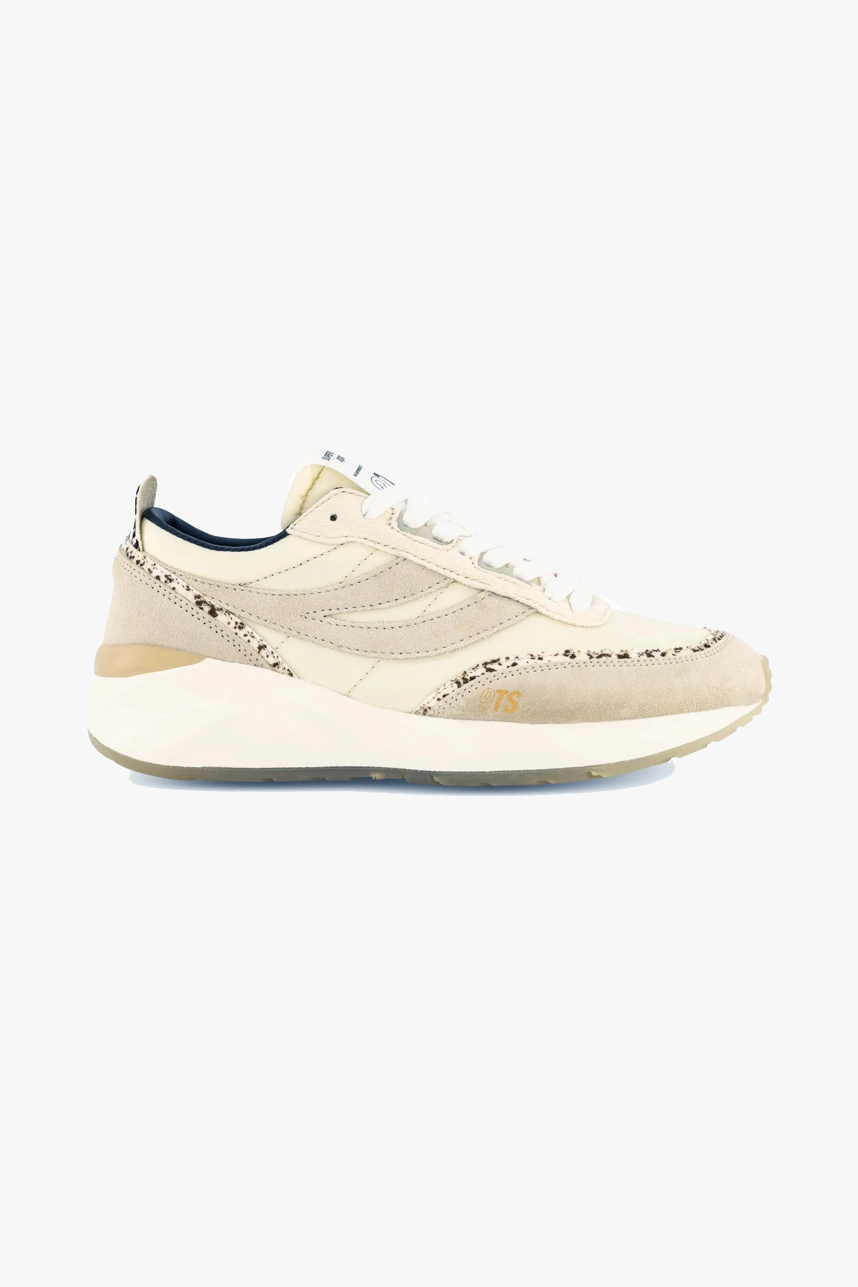 4089 Beige 9TS Slim Calfhair Details Trainers