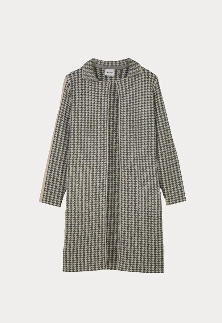 All Over Houndstooth Pattern Jacket (Free Size)