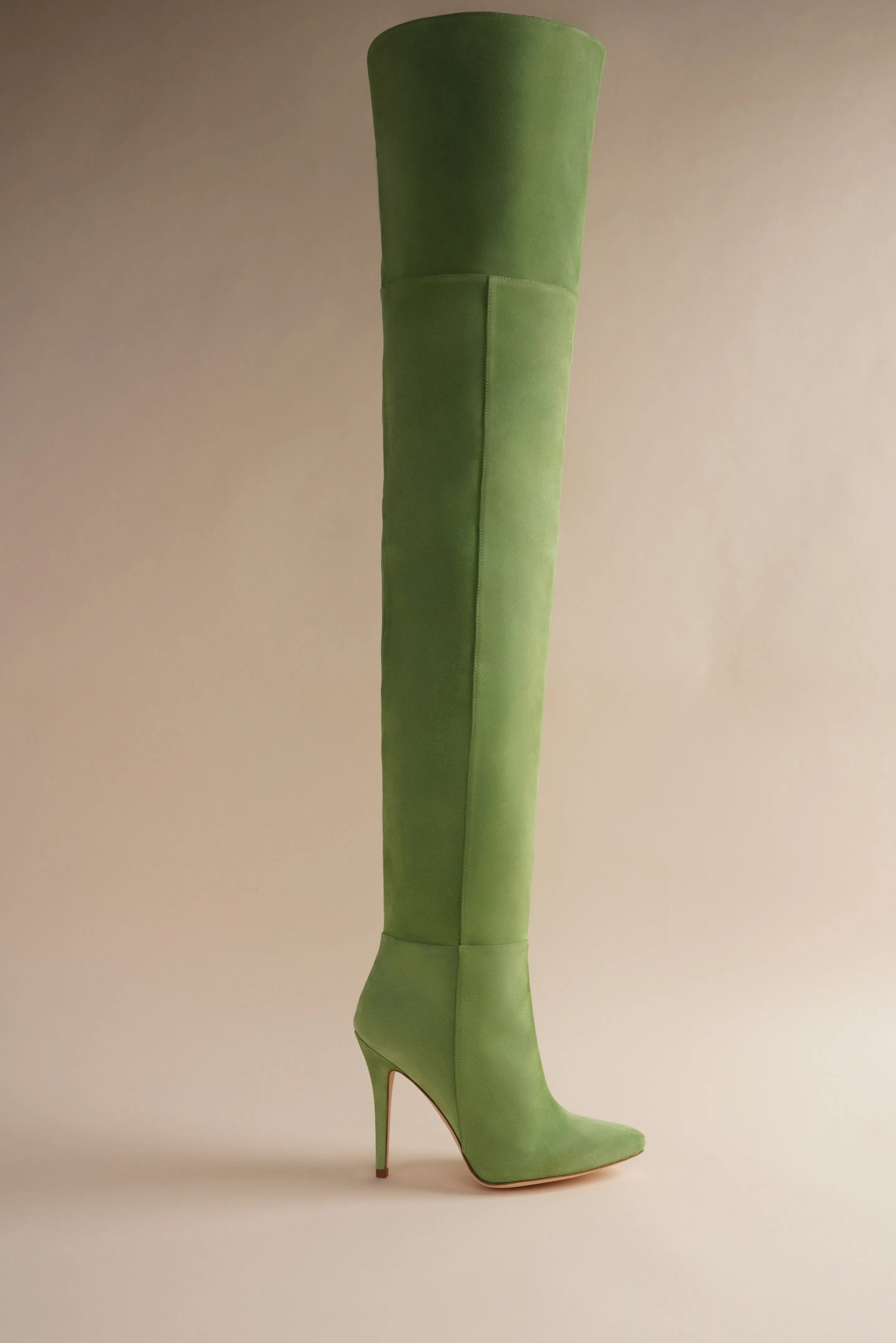 Allora OTK Boot in Cactus Green Suede