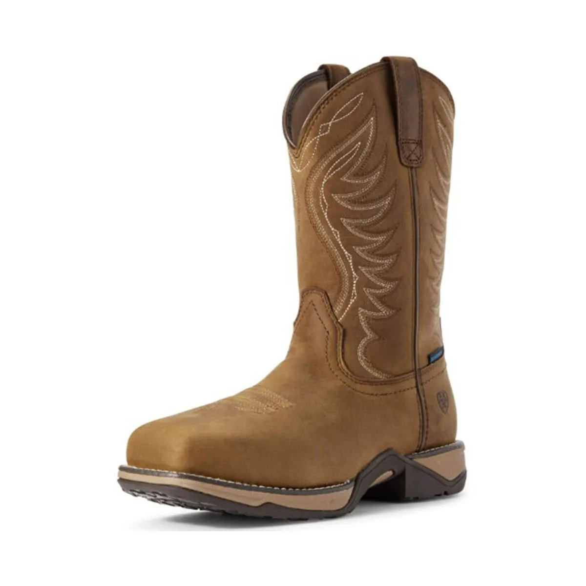 ARIAT COMP TOE 10 INCH ANTHEM H2O SQUARE TOE WESTERN PULL ON BOOT DISTRESSED BROWN - WOMENS