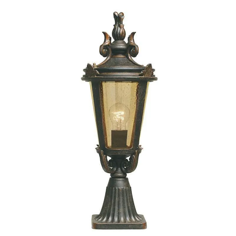 Baltimore Weathered Bronze Medium Outdoor Pedestal Lantern