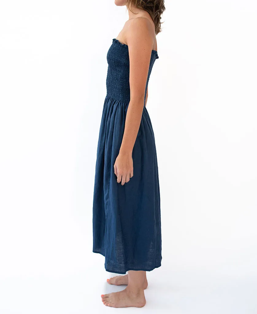 Bandeau Midi | Navy Linen