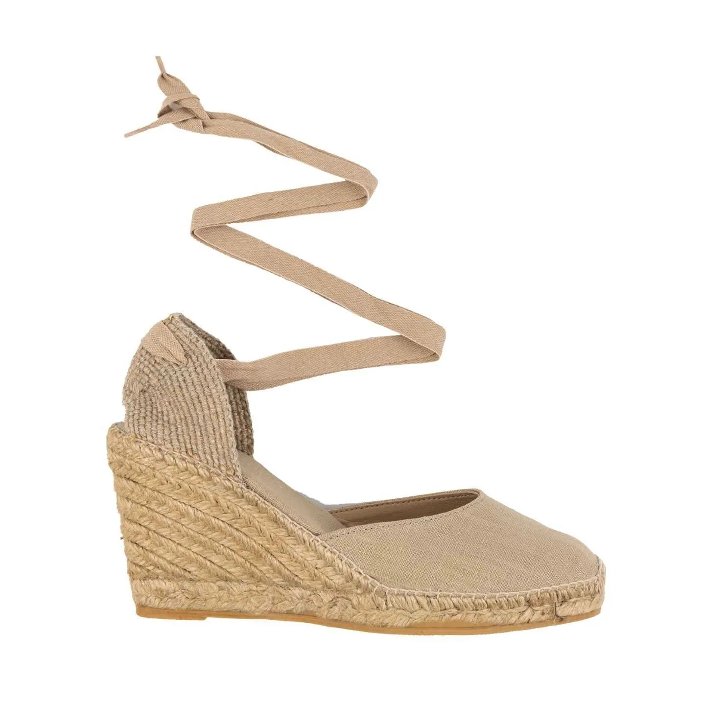 Basic High Heel Linen Wedge Espadrille for Women - Palamos