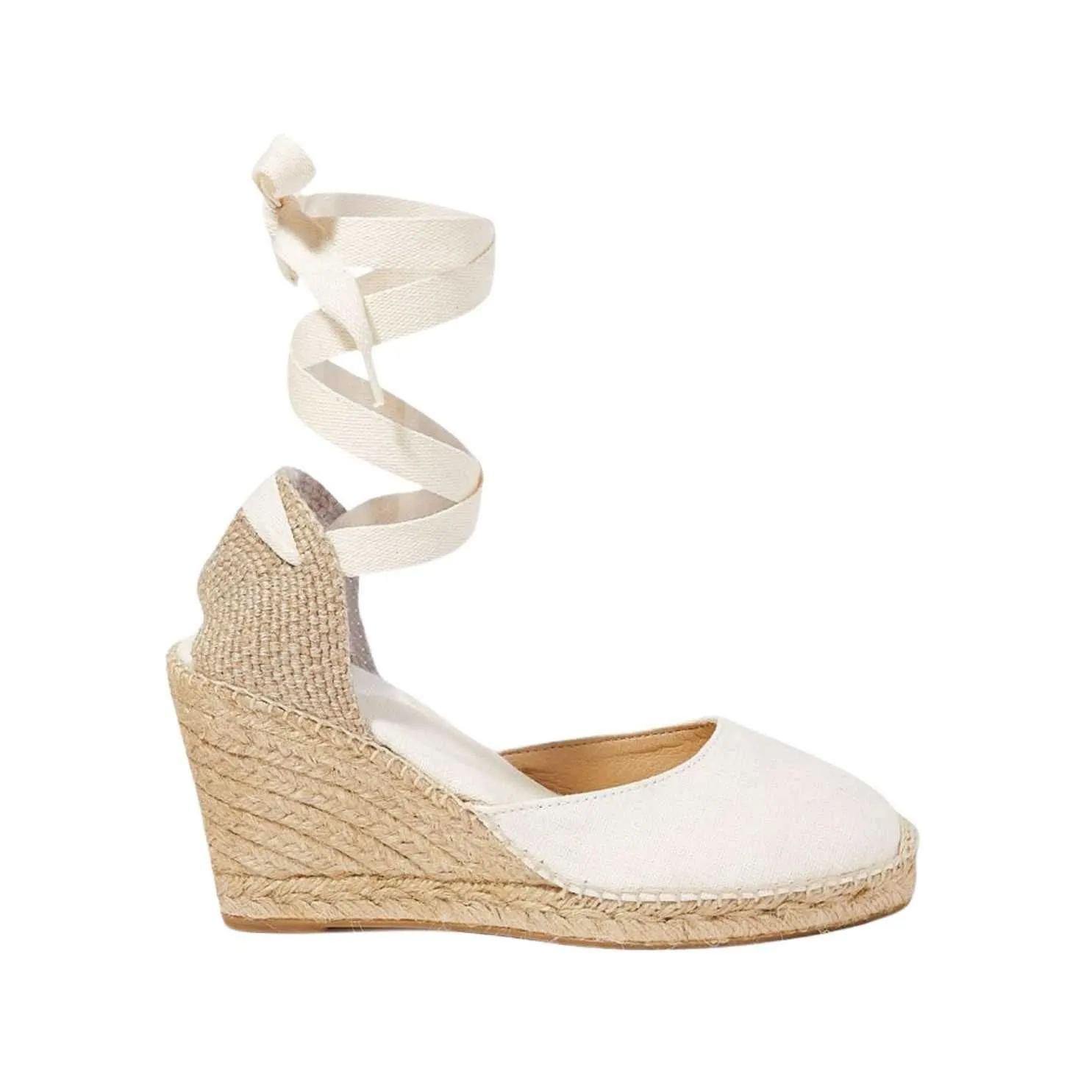 Basic High Heel Linen Wedge Espadrille for Women - Palamos