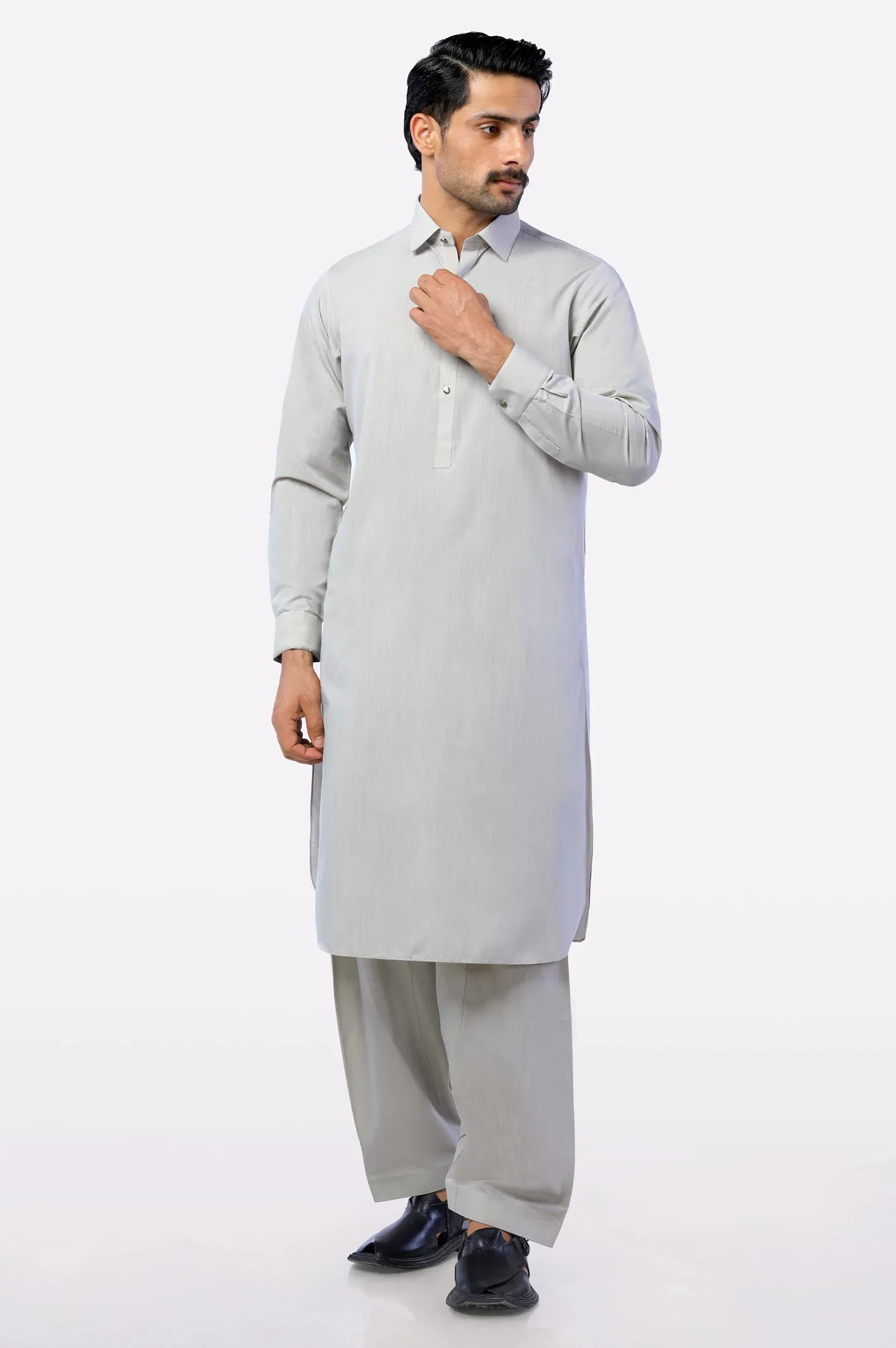 Beige Rayon Blend Shalwar Kameez