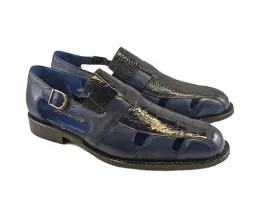 Belvedere Connors Ostrich Navy Blue