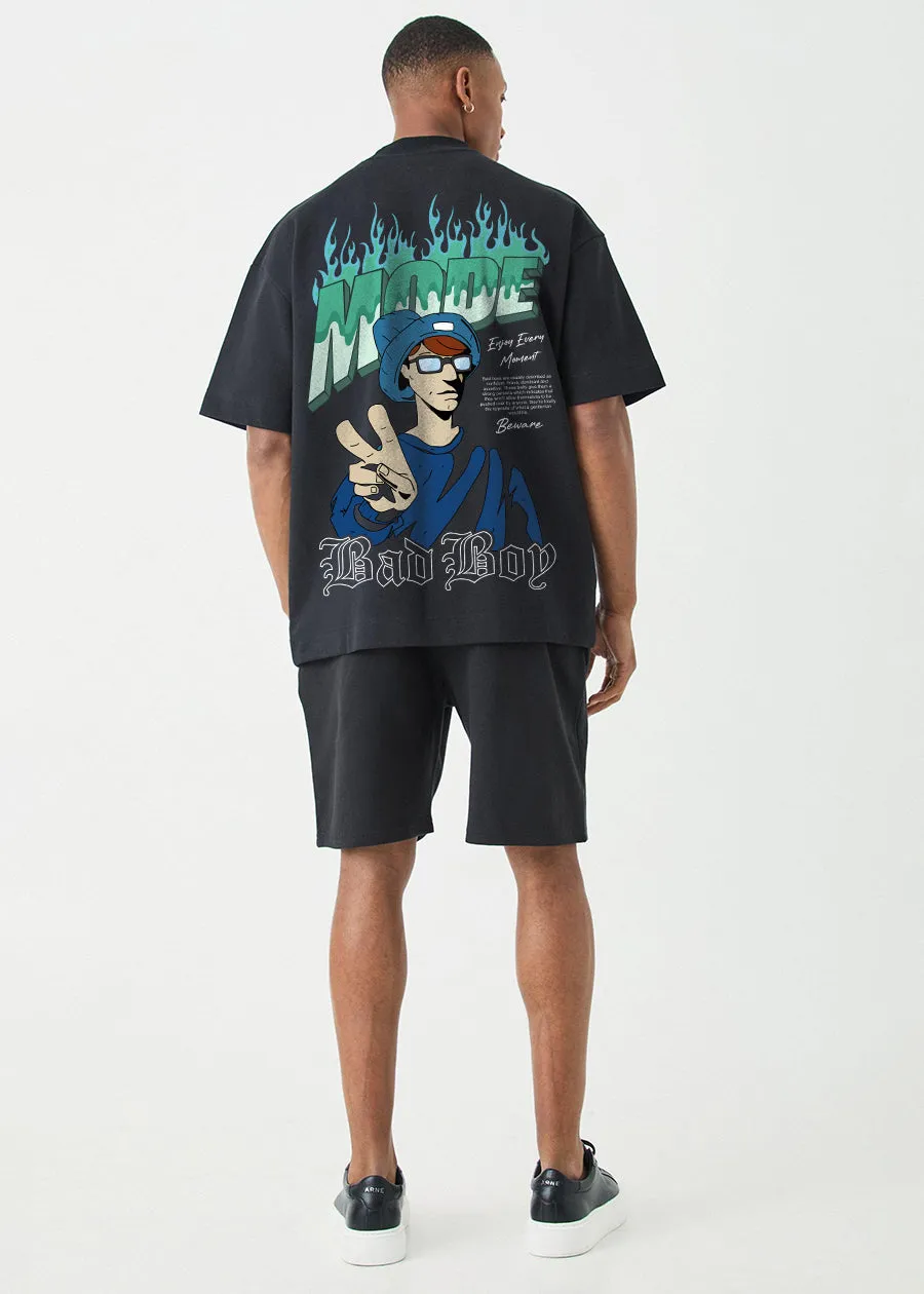 Beware Bad Boy Men Oversized Printed T-Shirt