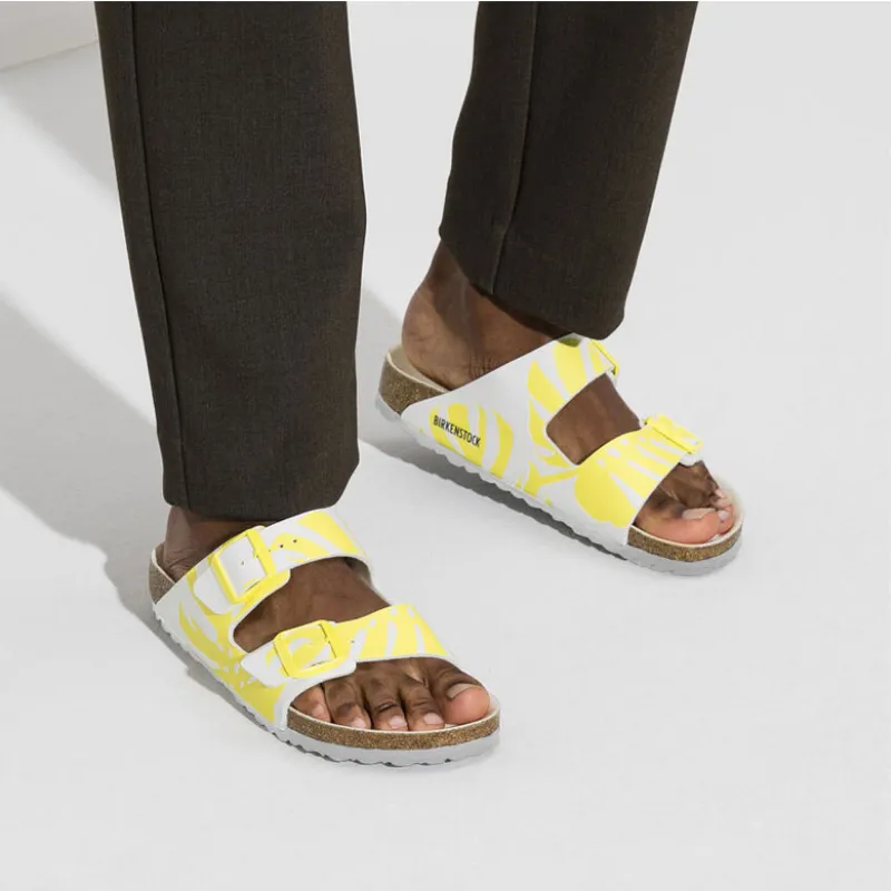 Birkenstock Arizona Monstera Birko-Flor White/Lime Sour Sandals