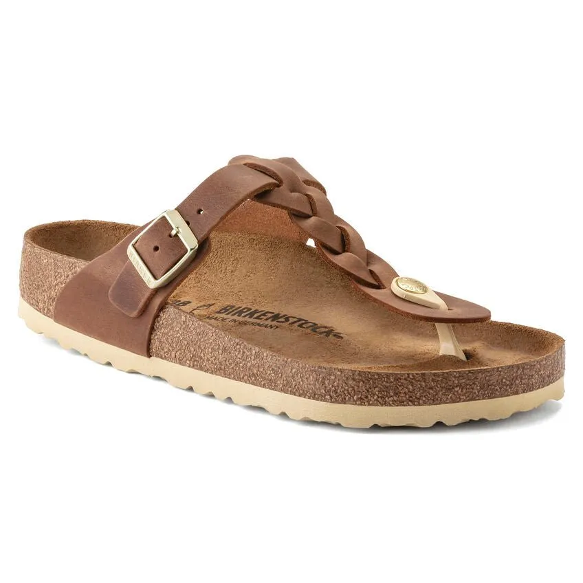 Birkenstock Women's Gizeh Braid - Cognac Oiled Leather