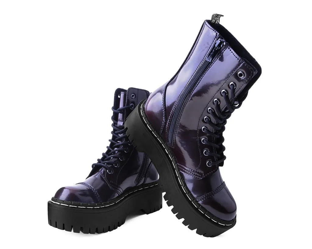 Burgundy Rub-Off 10-Eye Double Decker Boot