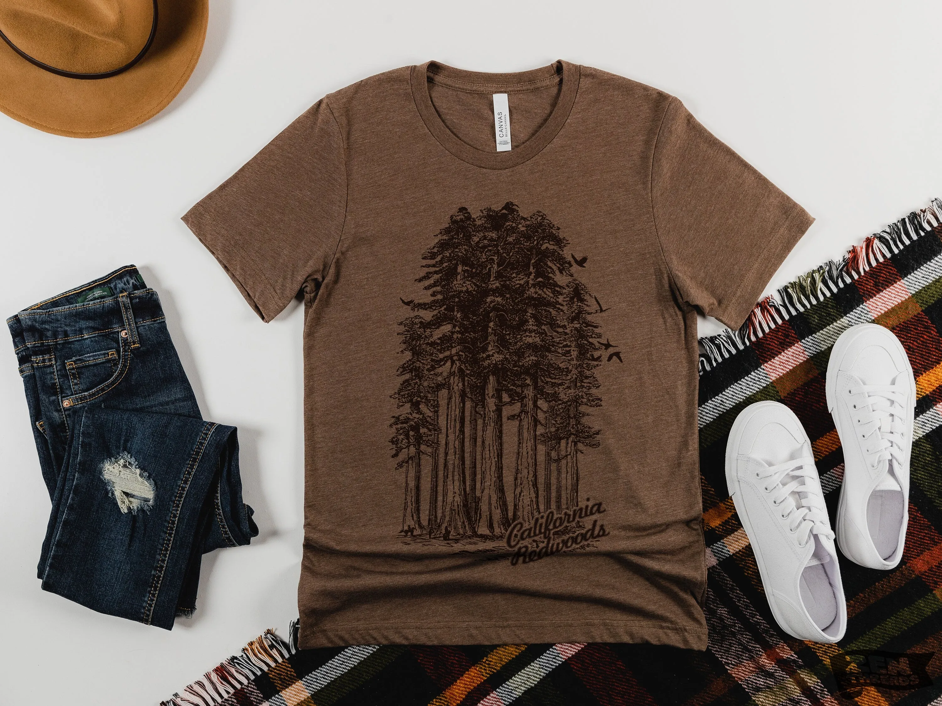 California Redwoods National Park Unisex T-Shirt - Custom Color, Print, and Design Options