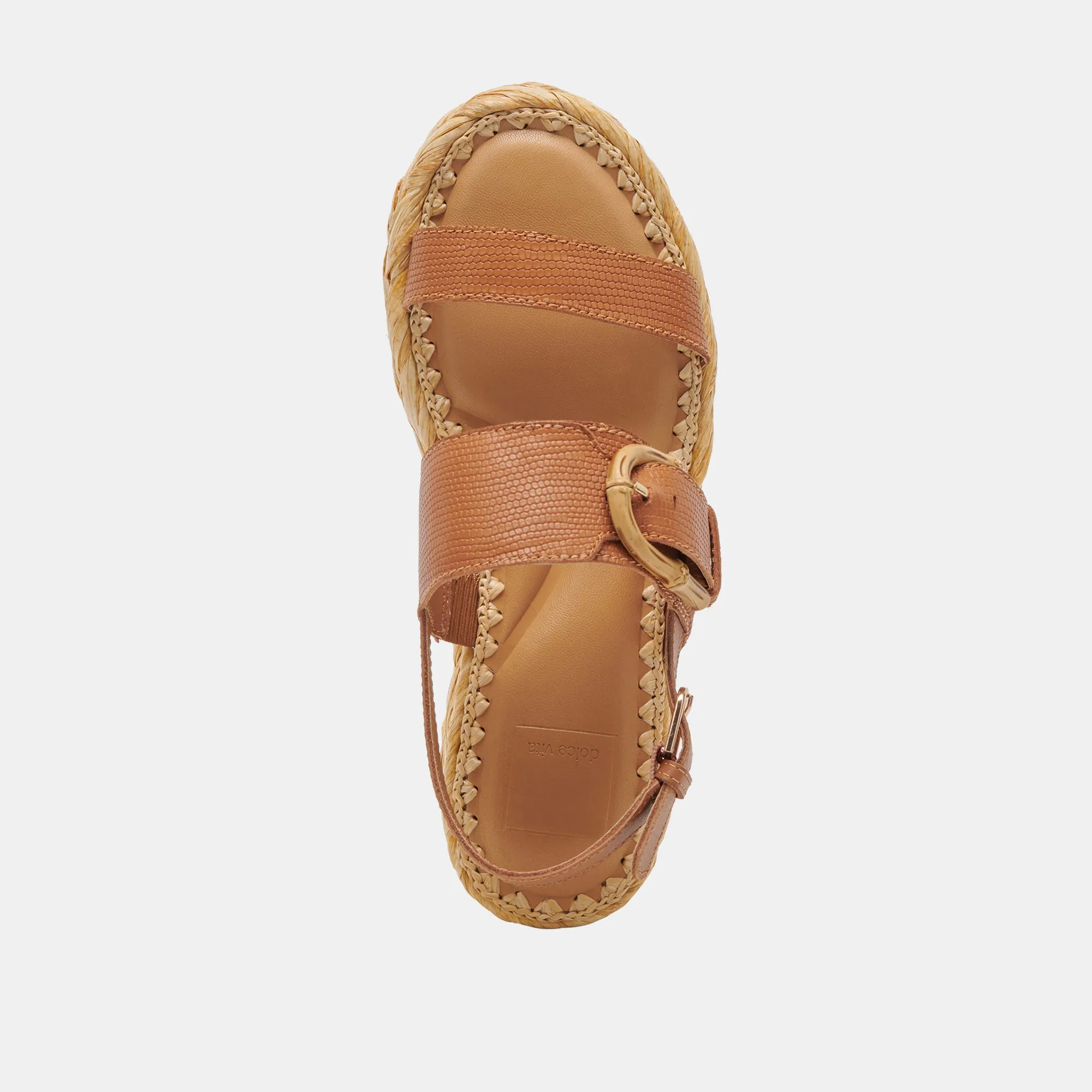 CHERA SANDALS TAN EMBOSSED LEATHER