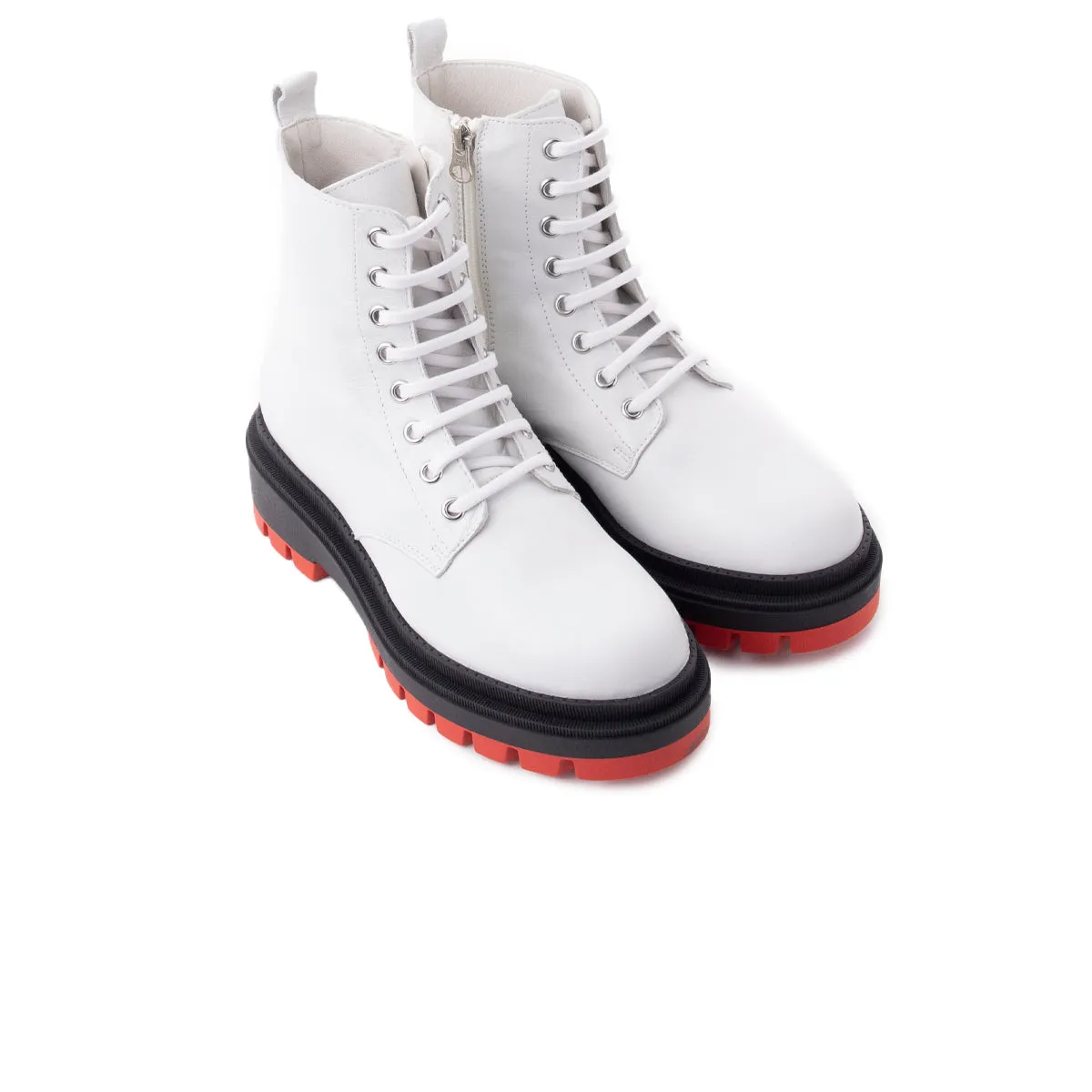 Ciudad White Leather/Red sole