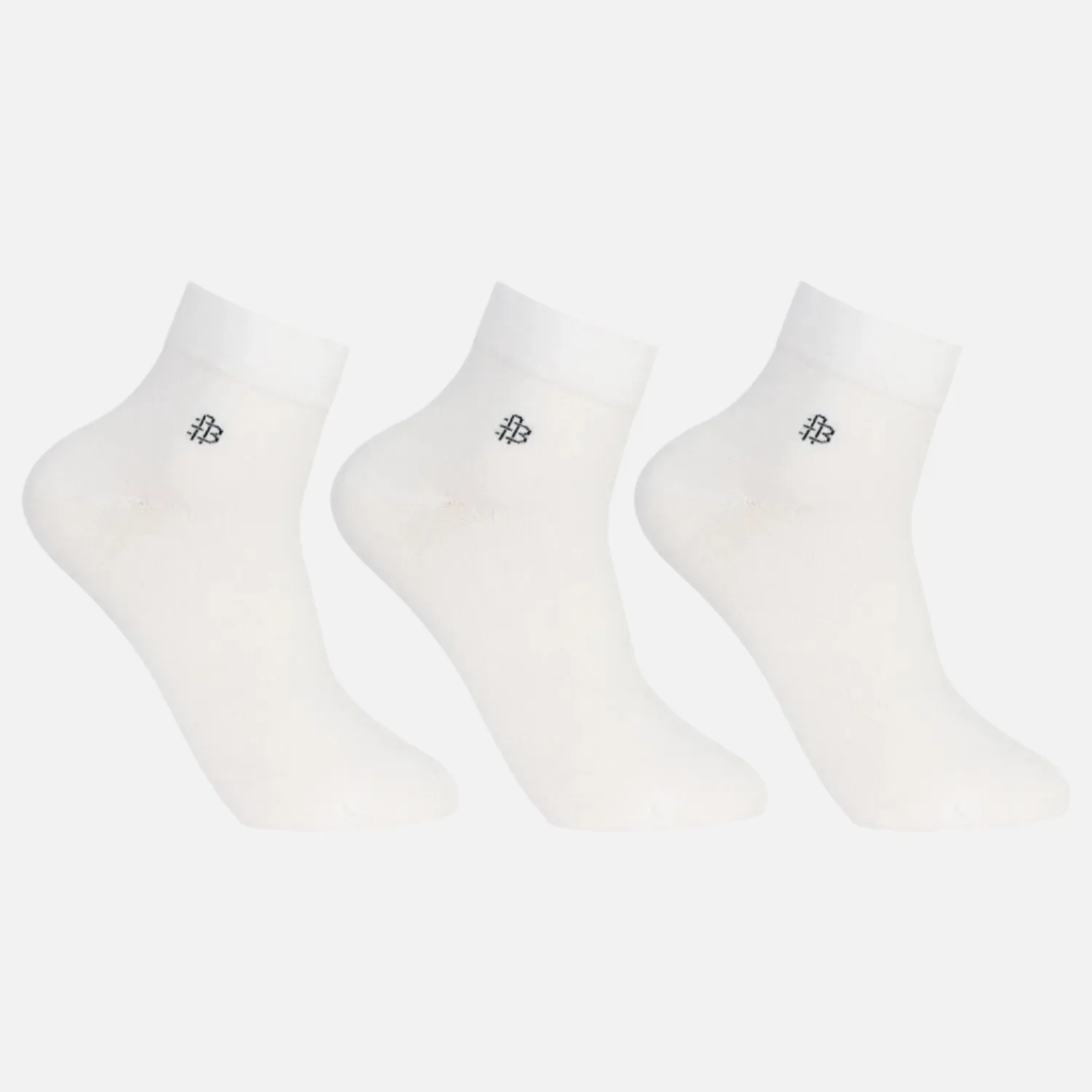 Classic Ivory Bamboo Ankle Socks - Pack of 3