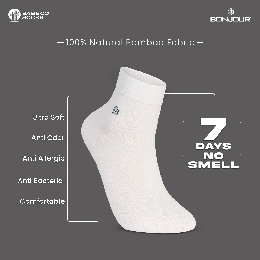 Classic Ivory Bamboo Ankle Socks - Pack of 3