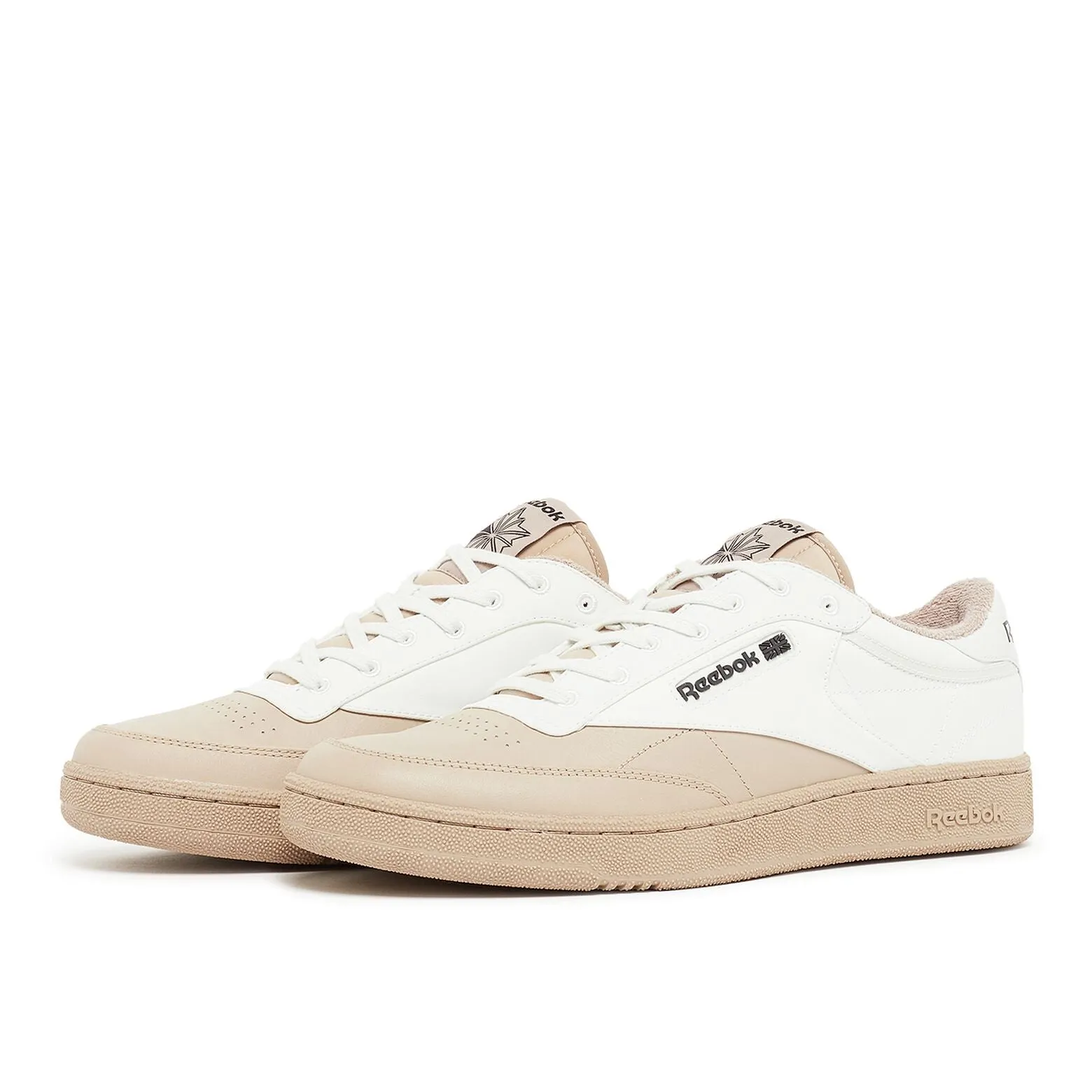 Club C 85 Twill Leather (Beige/White)