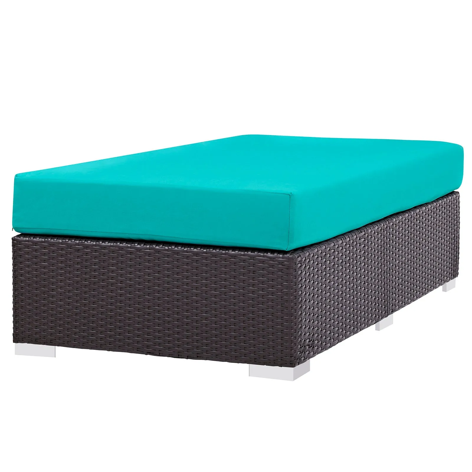 Convene Outdoor Patio Fabric Rectangle Ottoman