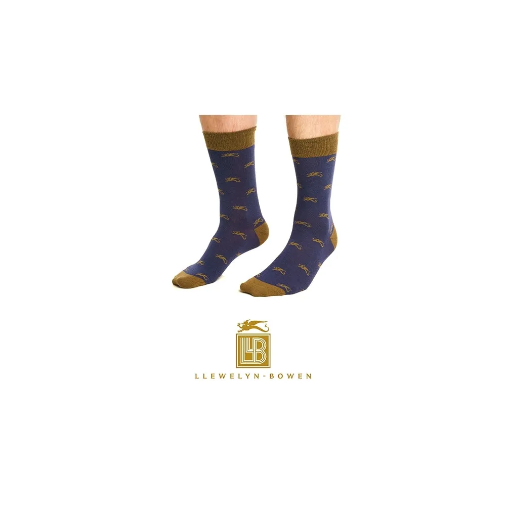 Cotton Mens Socks 3 Pack Navy Gift Pack Laurence Llewelyn-Bowen Gift Box