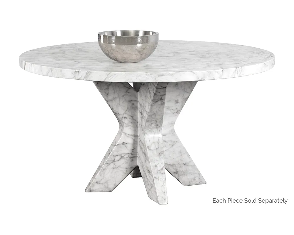 Cypher Dining Table Base - Marble Look