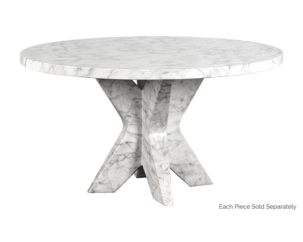 Cypher Dining Table Base - Marble Look