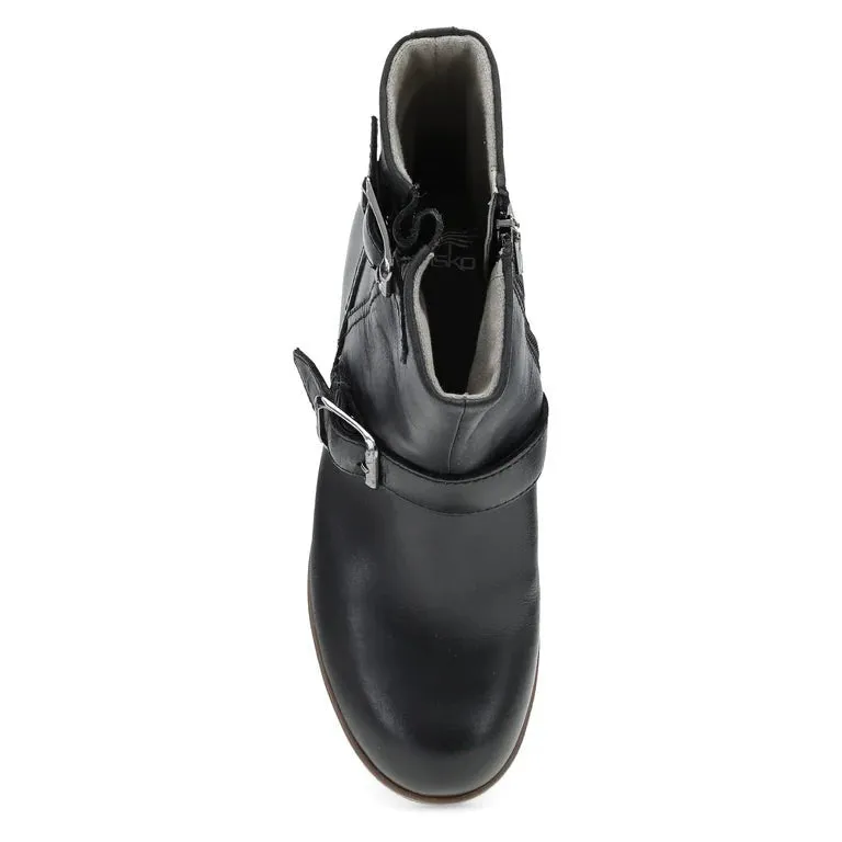 Dansko Women's Delphine - Black Waterproof Burnished