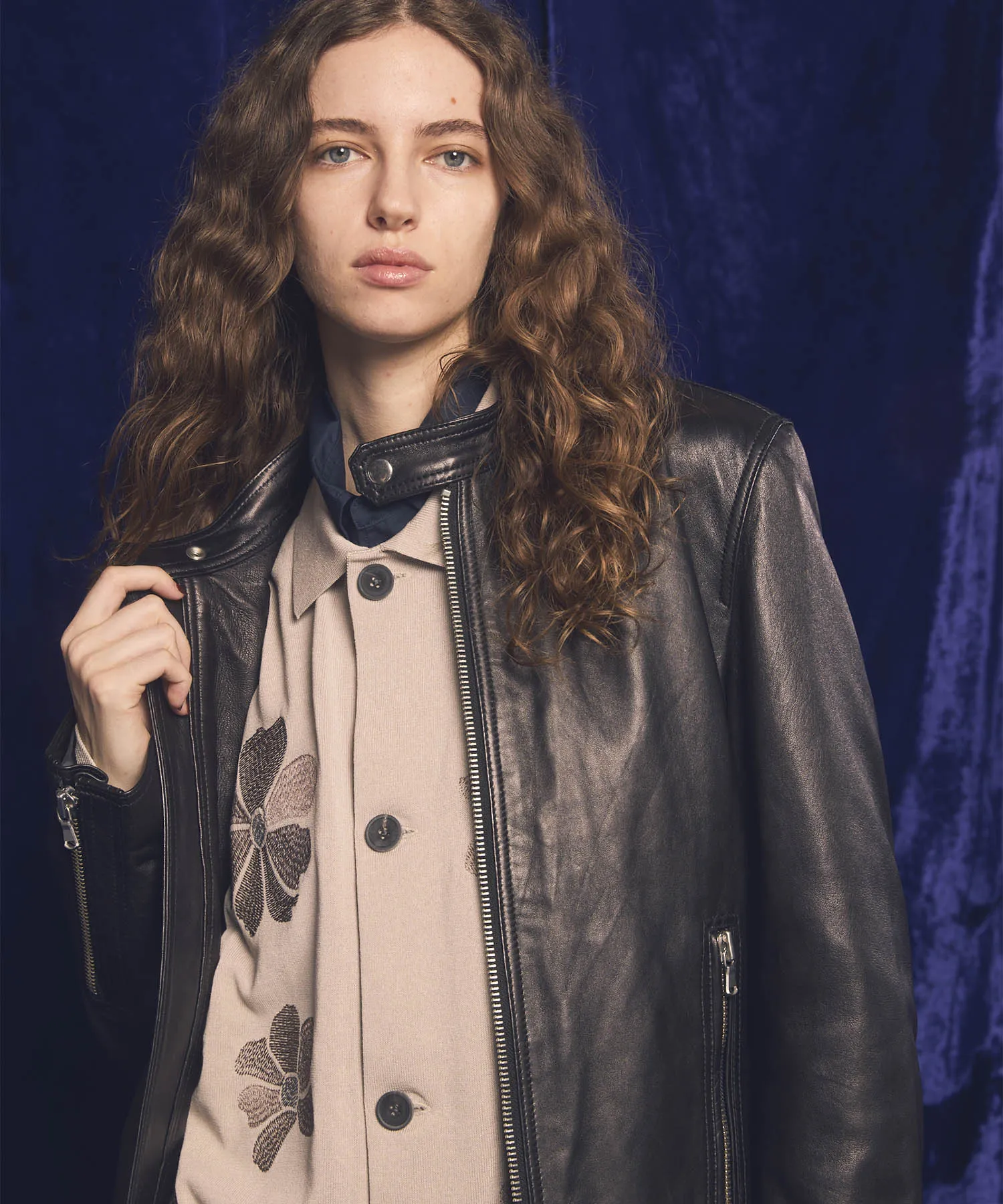 Dress-Fit Sheep Leather Single Rider Jacket