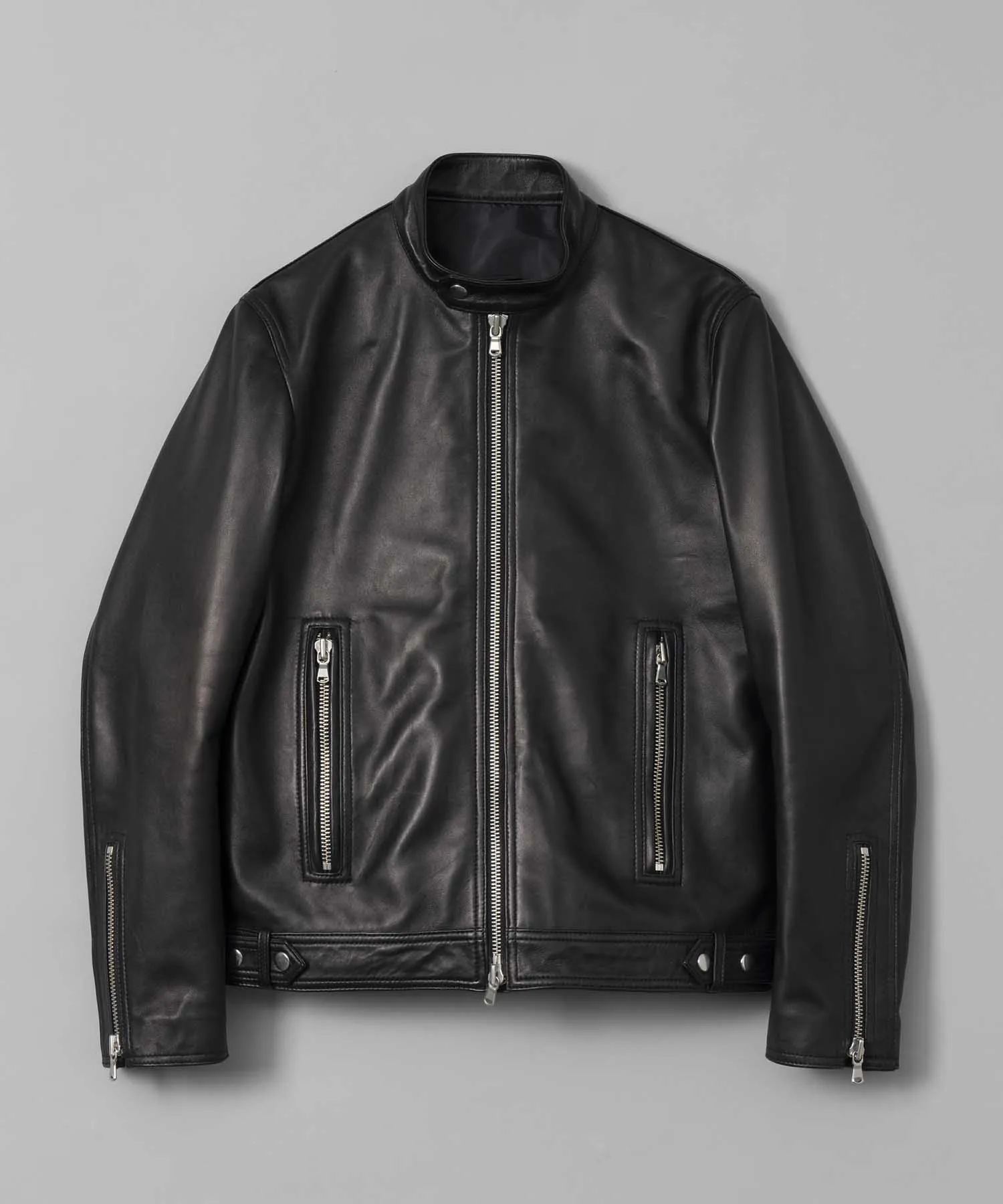 Dress-Fit Sheep Leather Single Rider Jacket