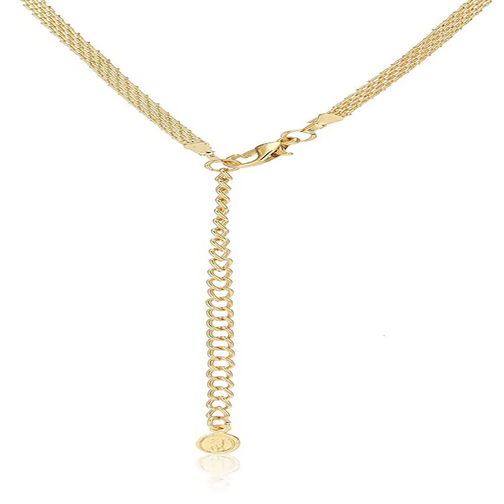 Estele 24 Kt Gold Plated American Diamond Necklace Set for Women