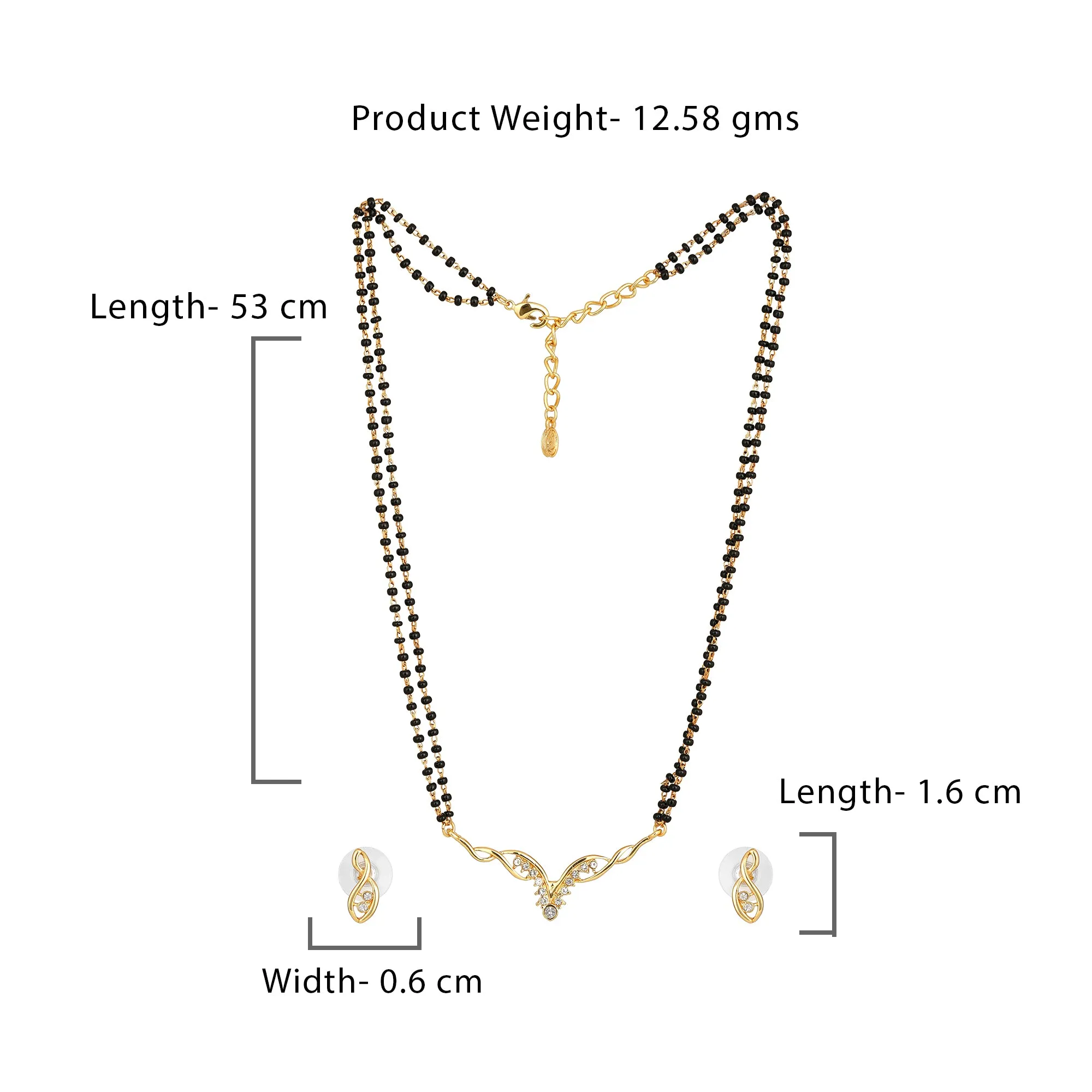 Estele 24 Kt Gold Plated Valley Mangalsutra Necklace Set