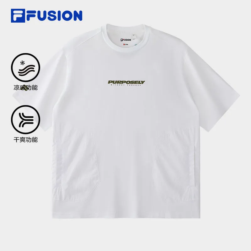 FILA FUSION INLINE URBAN TECH Men Short Sleeve T-shirt (White / Black)