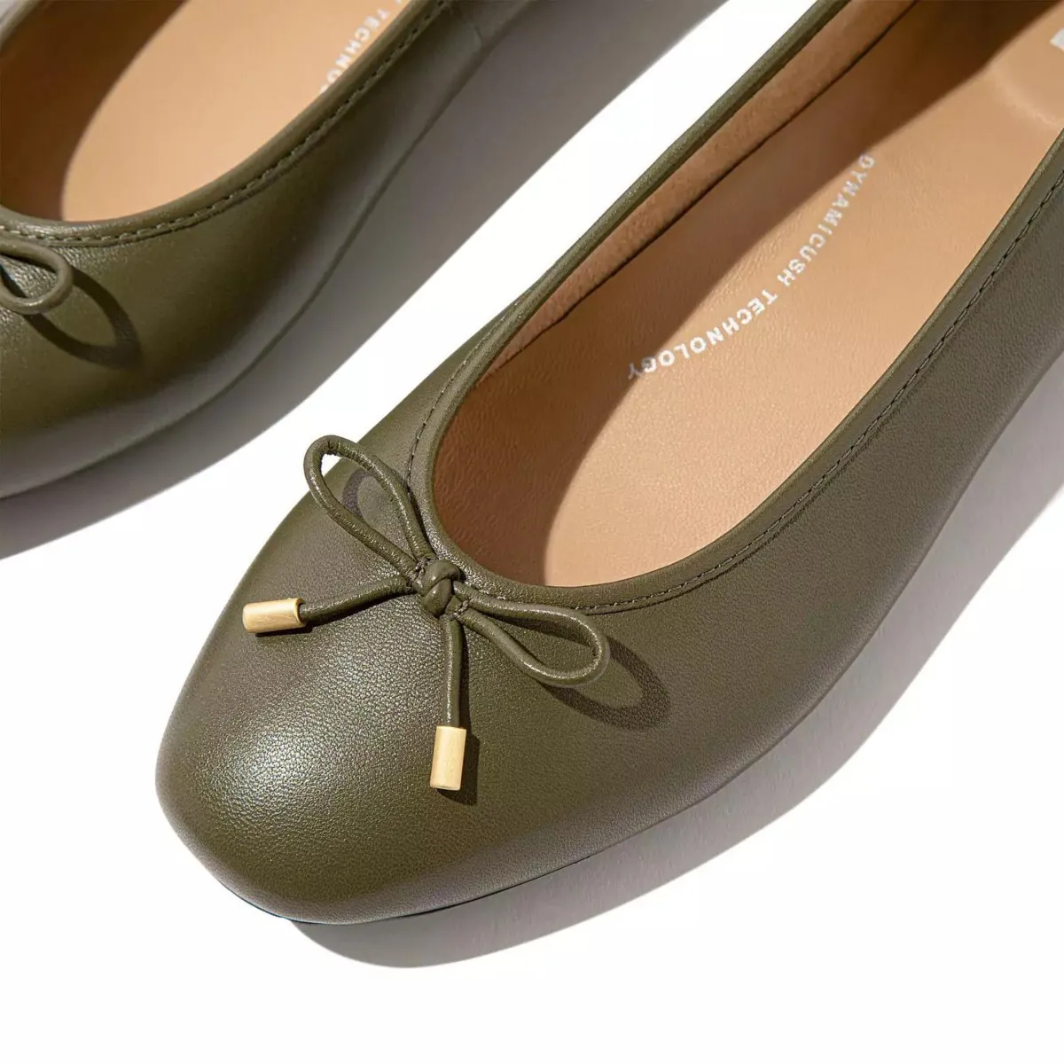 FitFlop Women's Delicato Bow Deep Olive Leather