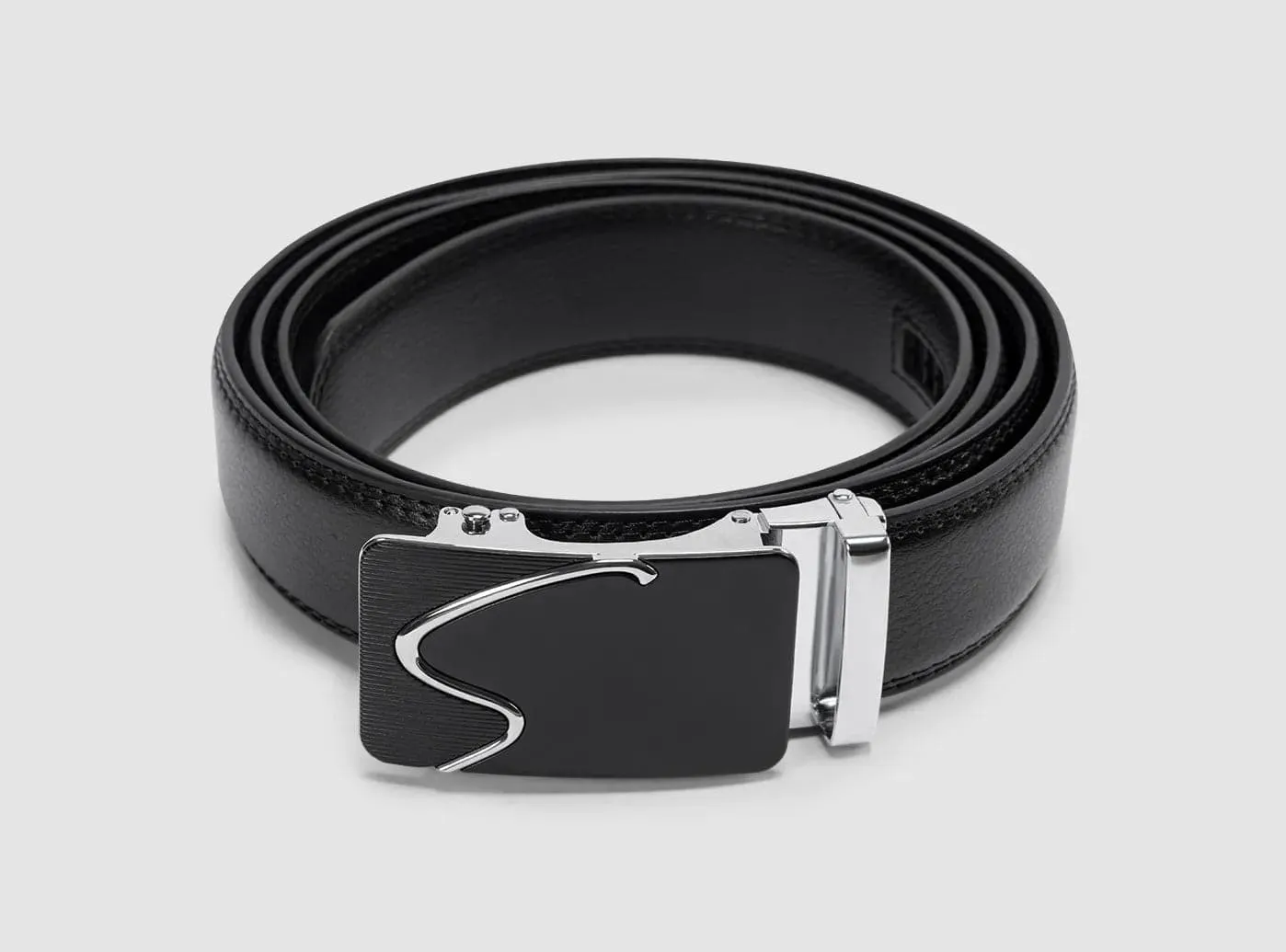 FitVille Big&Tall Leather Ratchet Dress Belt V2