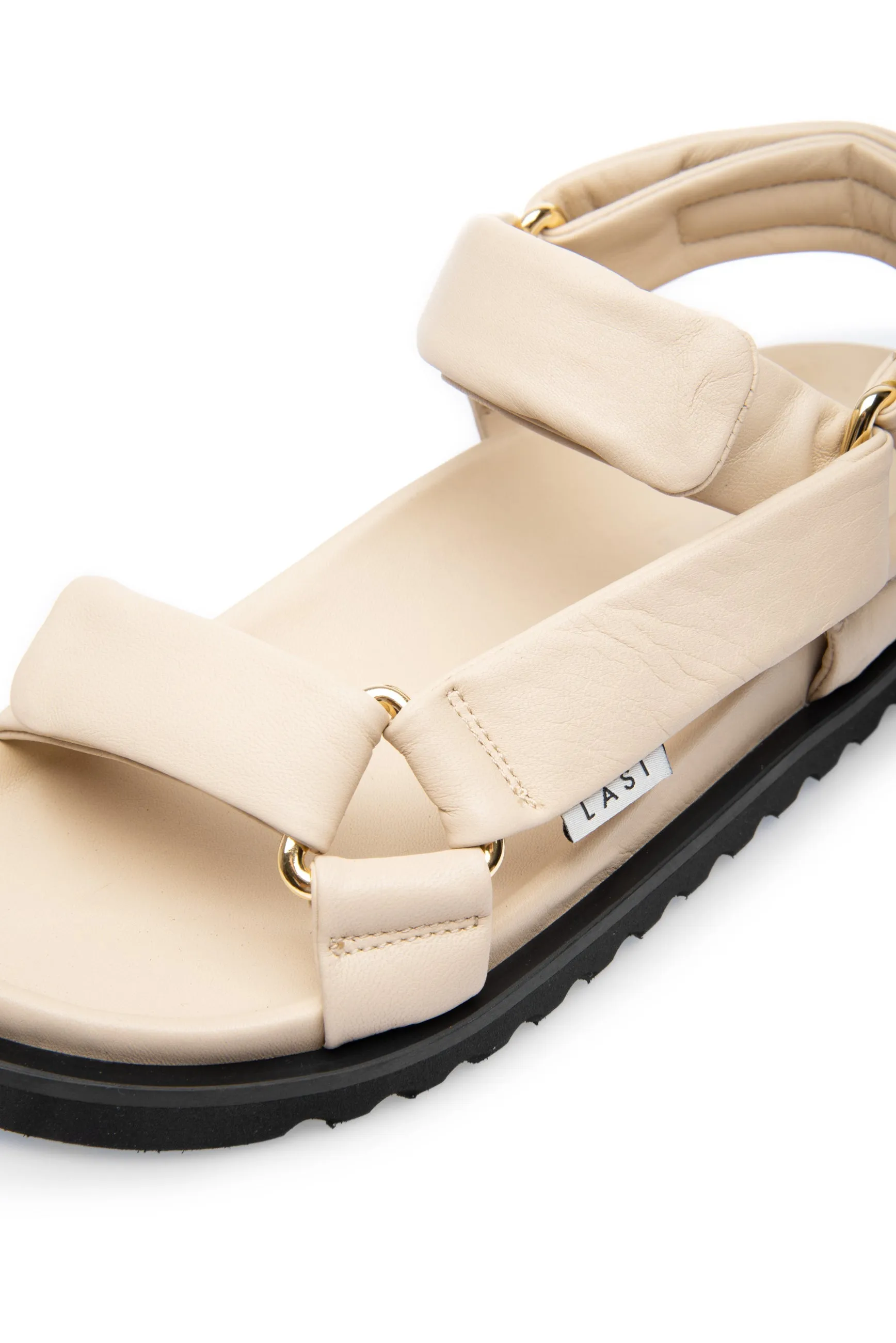 Flora Beige Leather Sandals