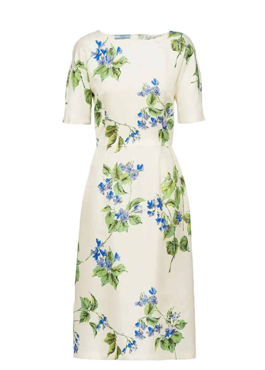 FLORAL-PRINT TWILL DRESS