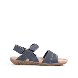 Gaius Backstrap Men's Sandals - Navy Nubuck