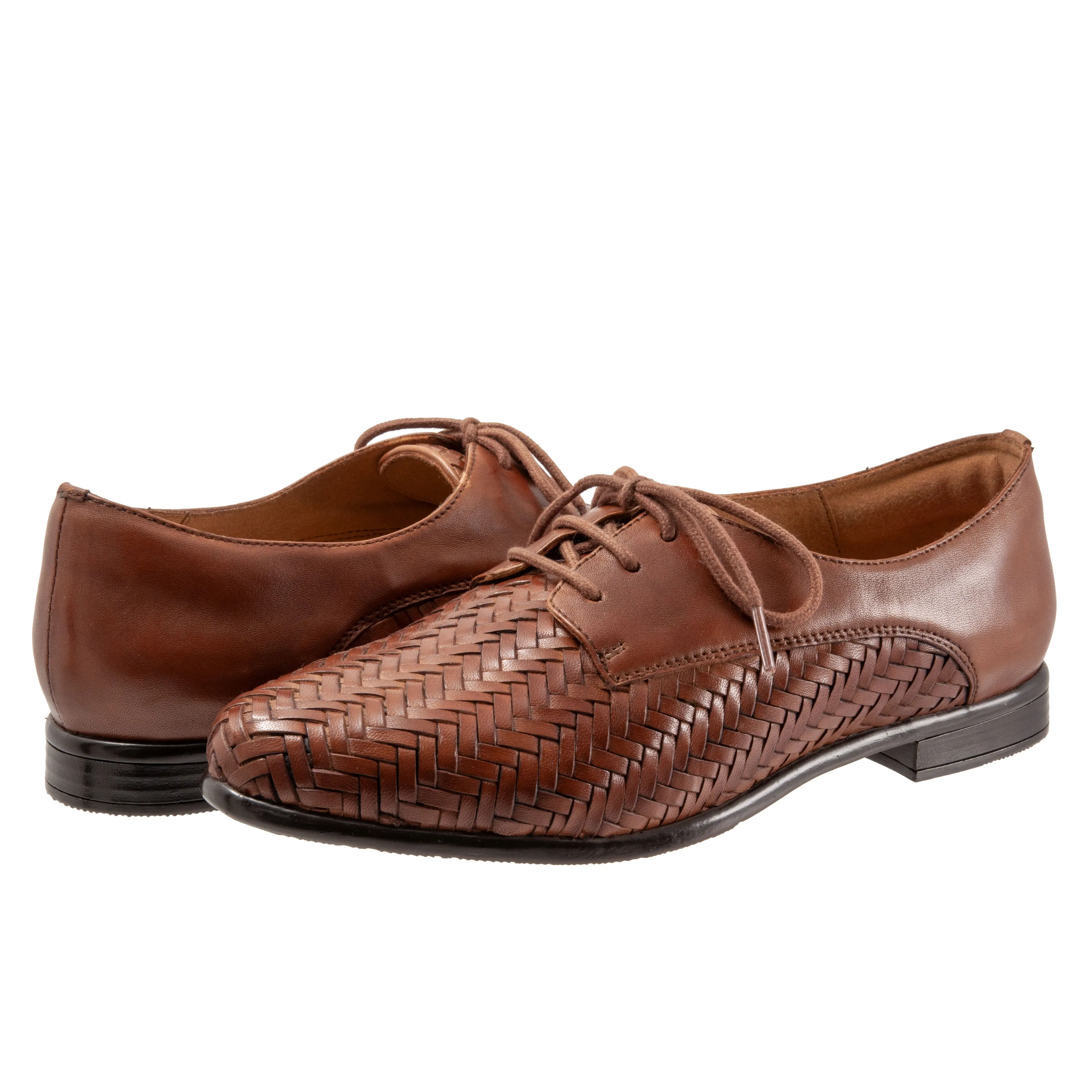 Lizzie Herringbone Brown Lace up Shoes