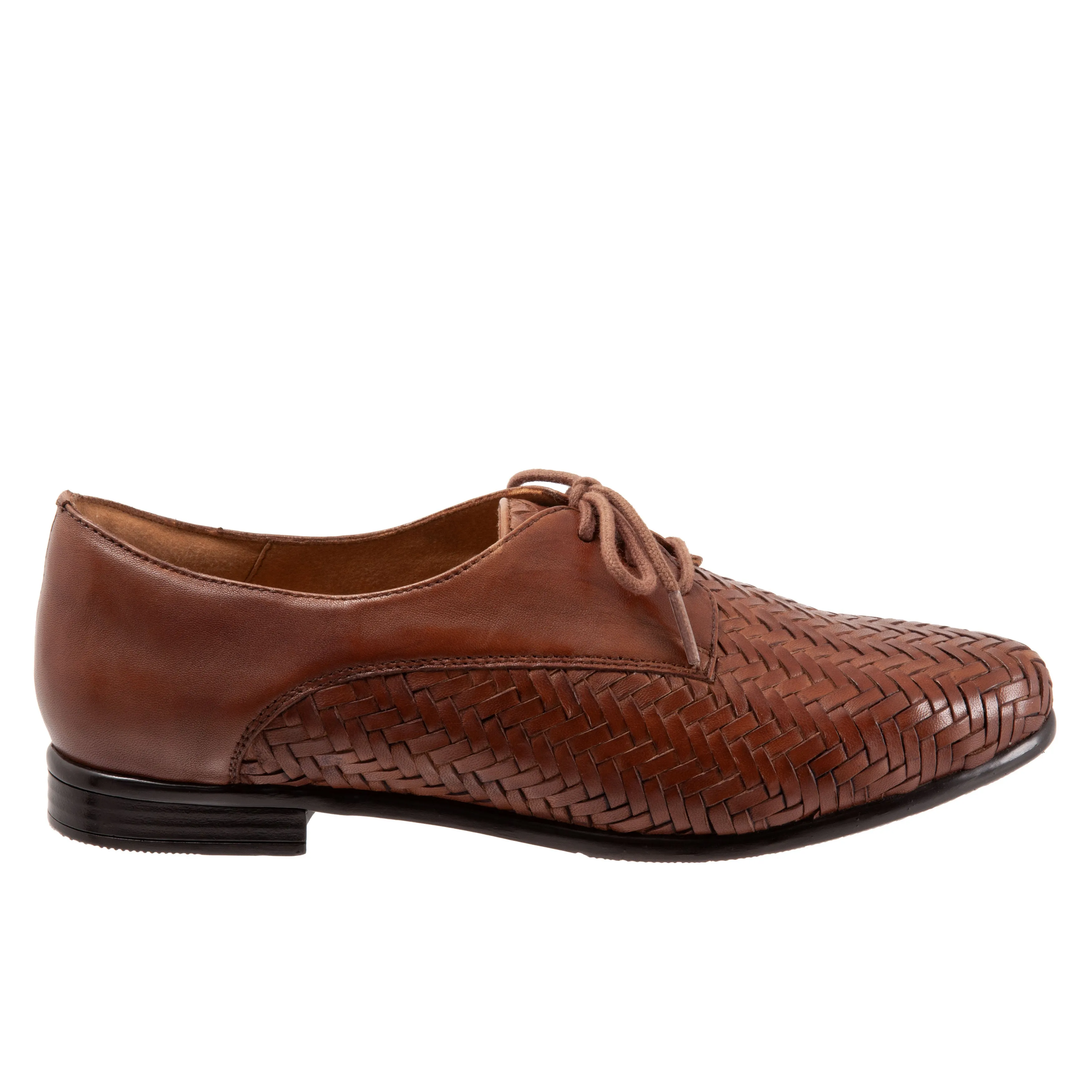 Lizzie Herringbone Brown Lace up Shoes