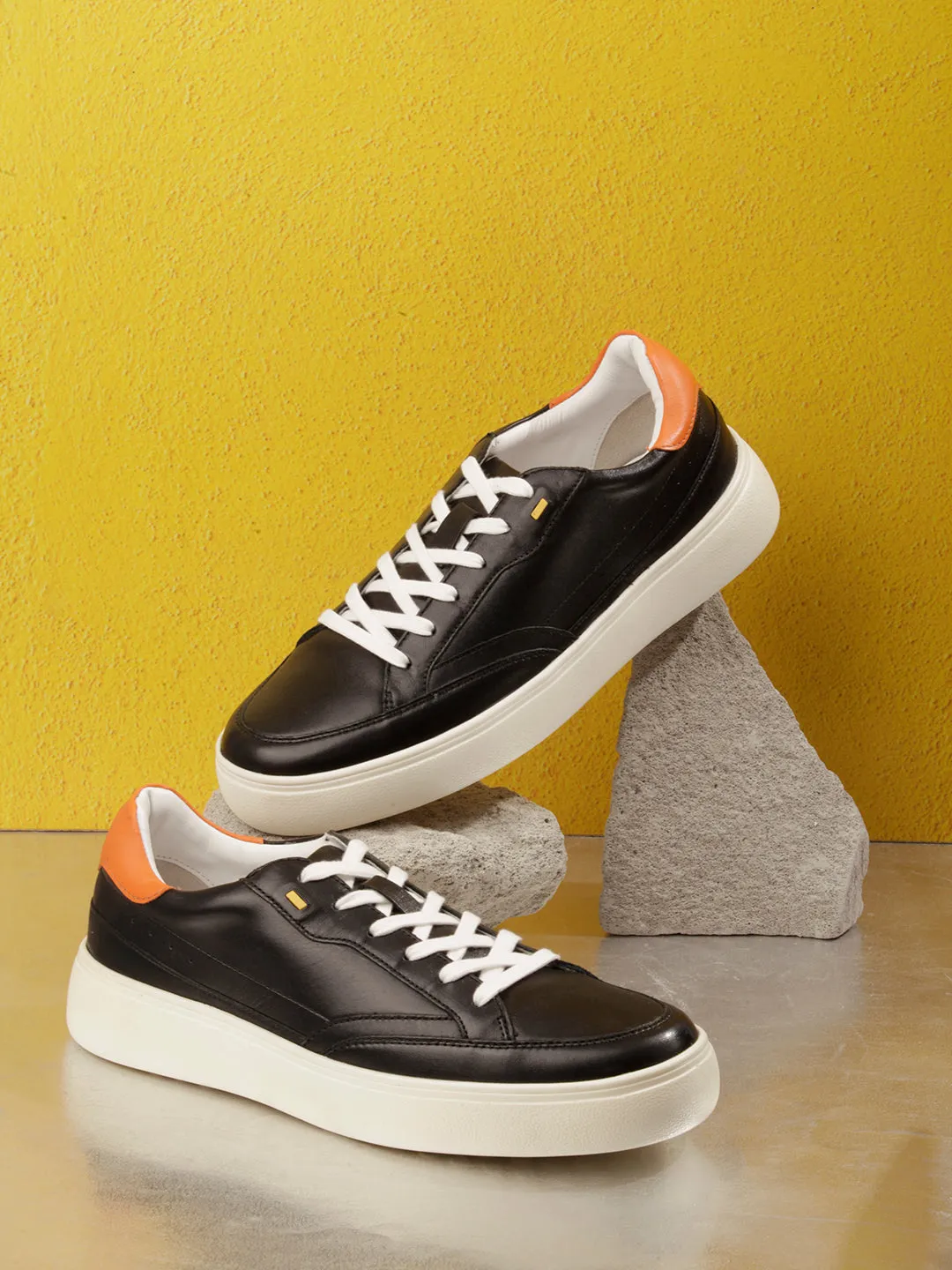 Men Black Leather Sneaker (ID3091)