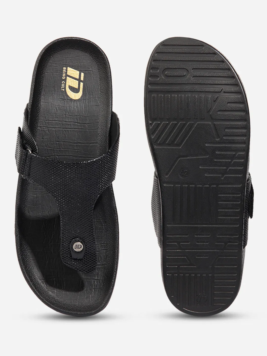 Men Black Sandal / Slipper (ID4227)