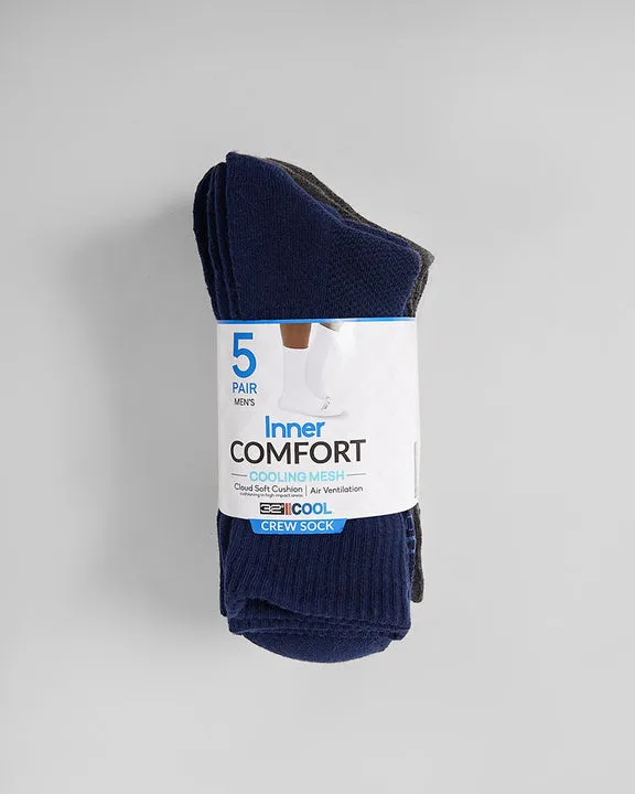 MEN'S 5-PACK COOL COMFORT CREW SOCKS