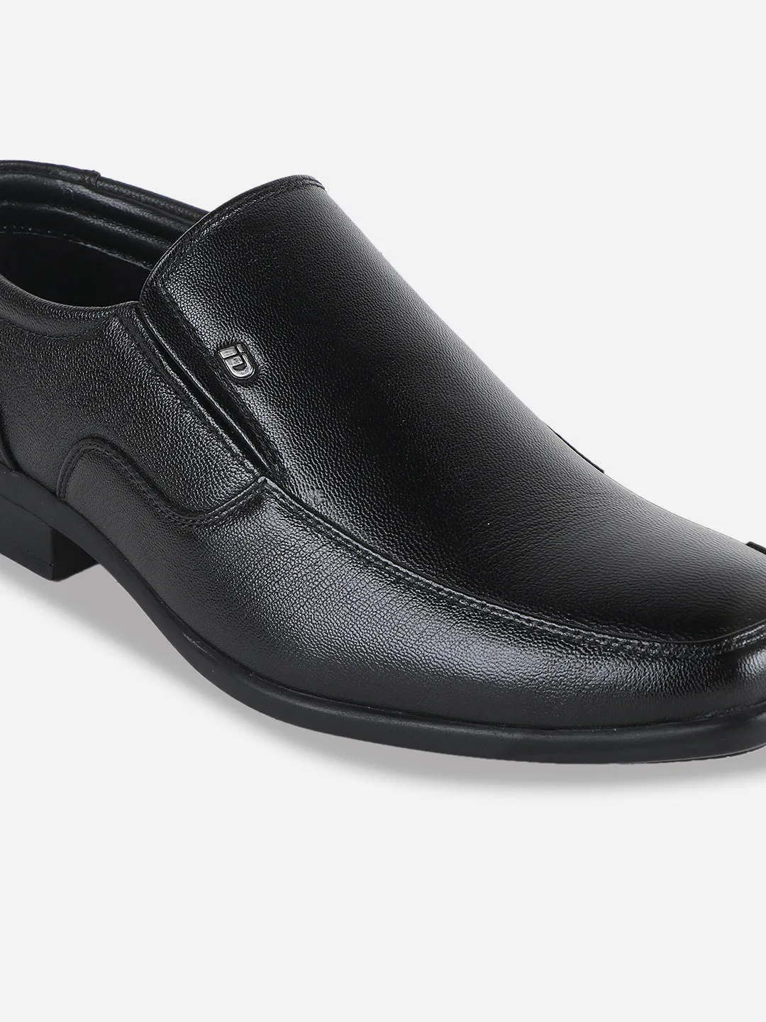 Men's Black Semi Square Toe Slip On Formal (ID6016)