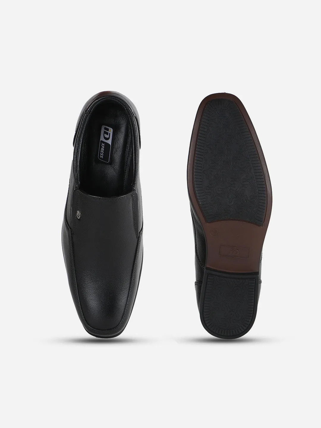 Men's Black Semi Square Toe Slip On Formal (ID6016)