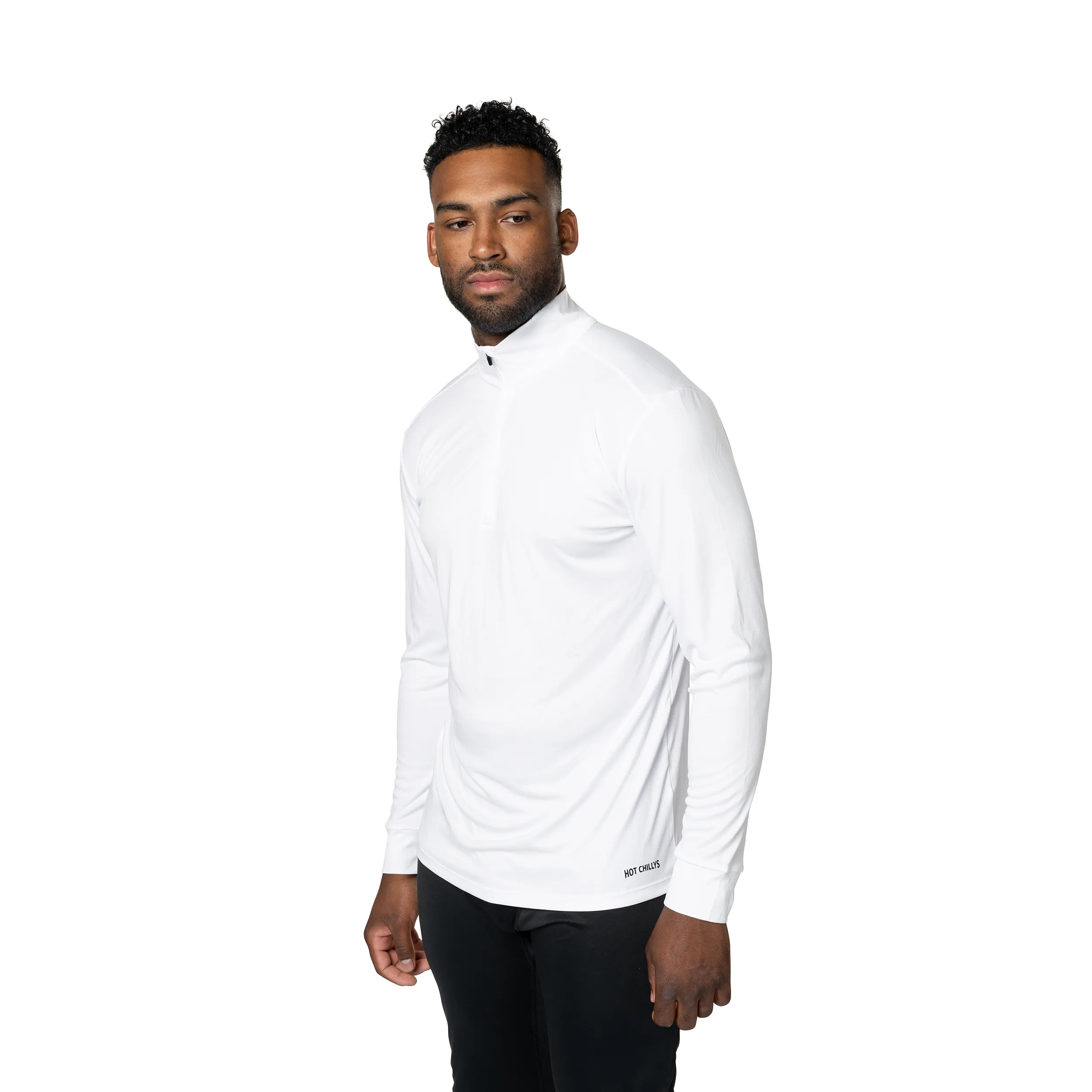 Men's Peach Skins Solid Zip-T - White