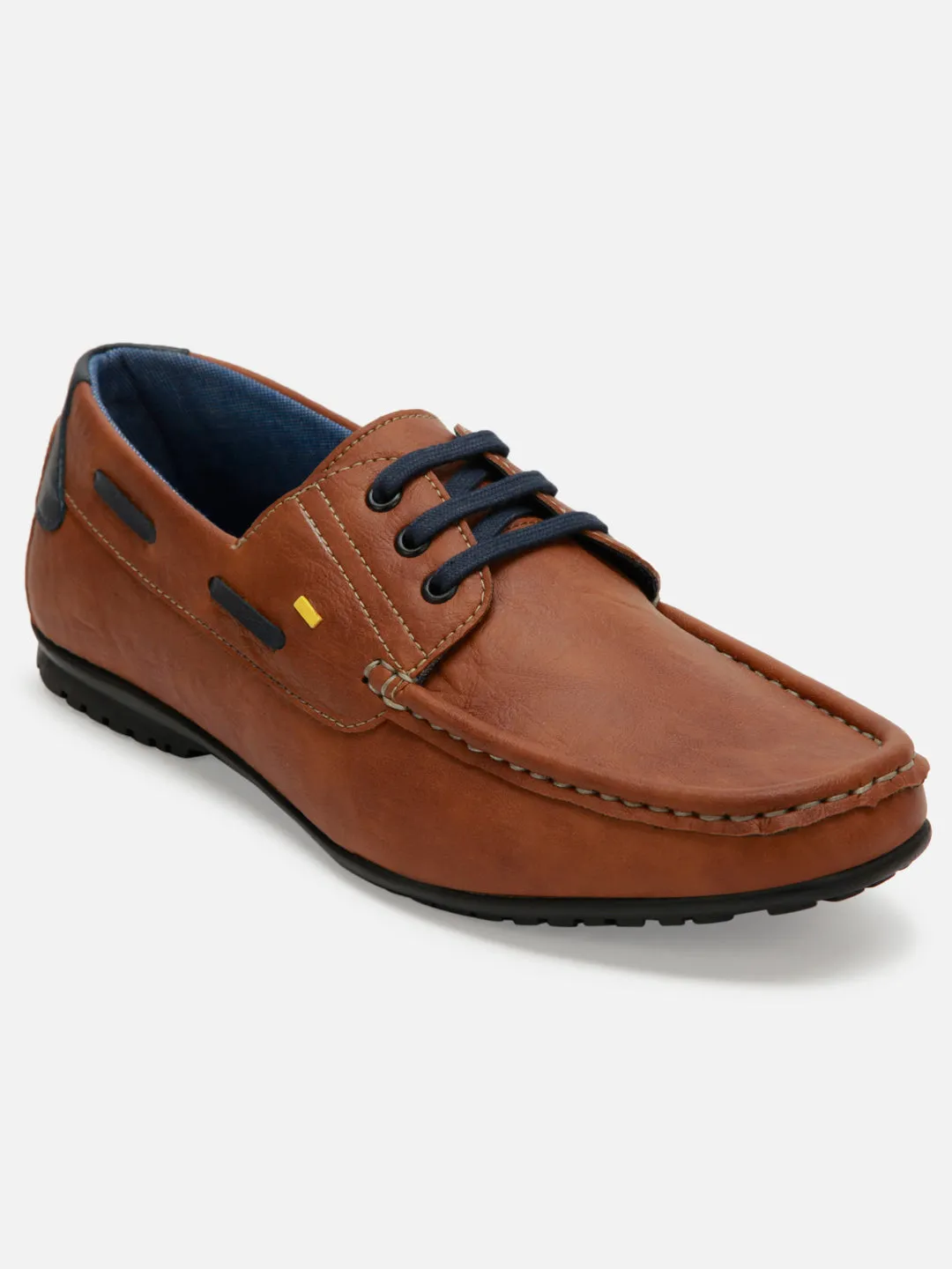 Men's Tan Lace Up Casual Boat Shoe (IX1015)