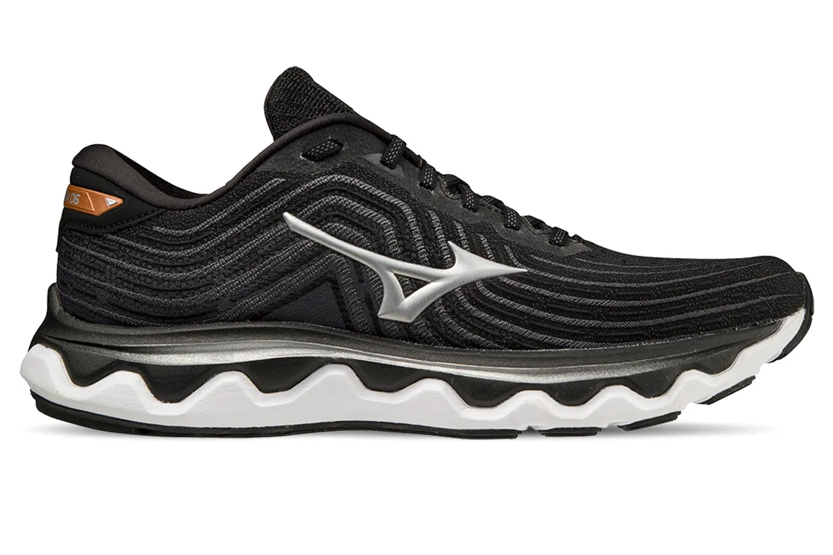 Mizuno Wave Horizon 6 2E Black/silver/orange Copper Mens