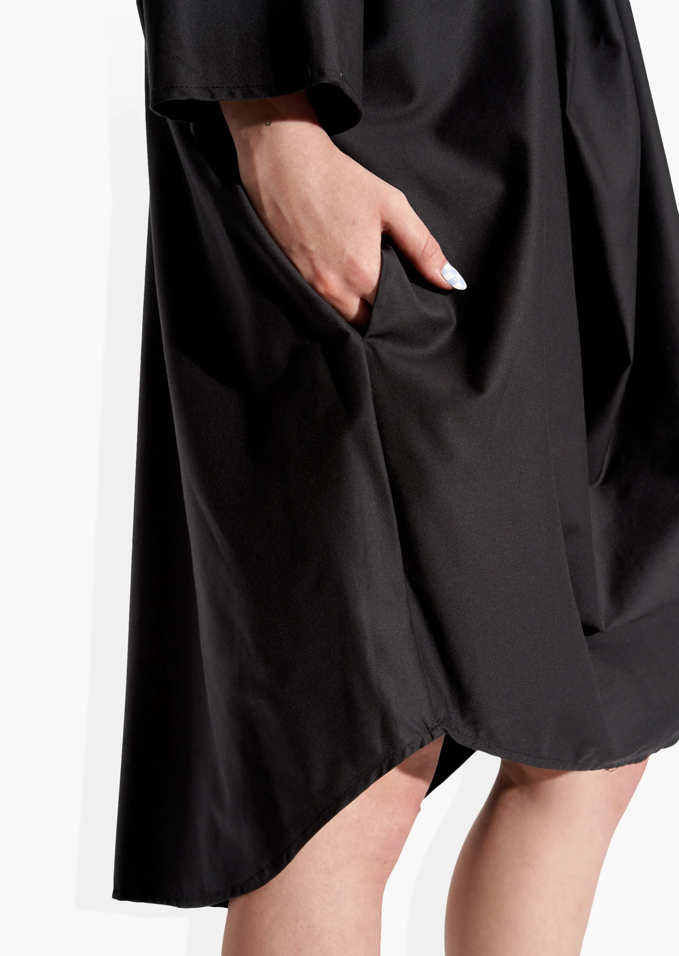 Poncho Dress Cotton Tencel Black