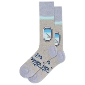 "Bon Voyage" Cotton Crew Socks by Hot Sox