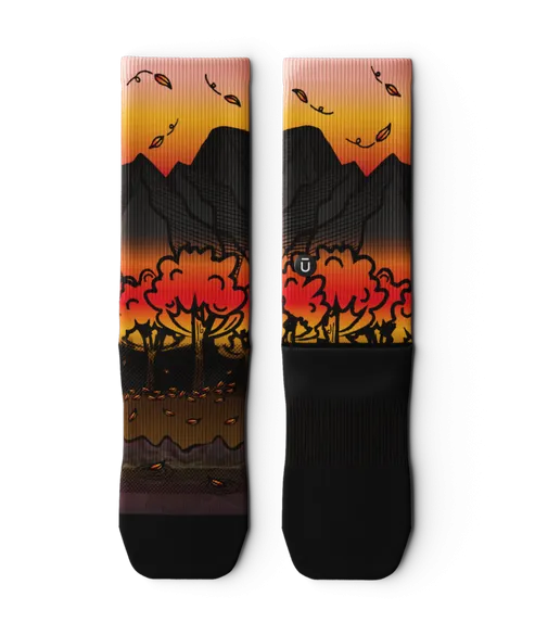 "Fall Bliss" Performance Crew Running Socks by Outway